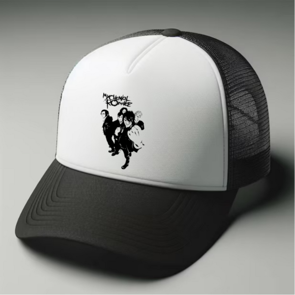 My Chemical romance Black and white trucker hat mesh cap Music, Birthday Gift one size