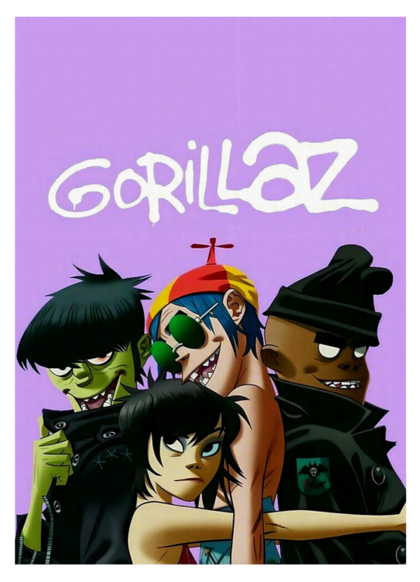 Gorillaz 2 Music Print  Concert Wall Art Memorabilia gift A5,A4,A3