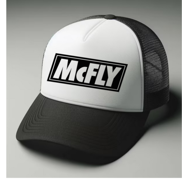 McFly Black and white trucker hat mesh cap Music, Birthday Gift one size