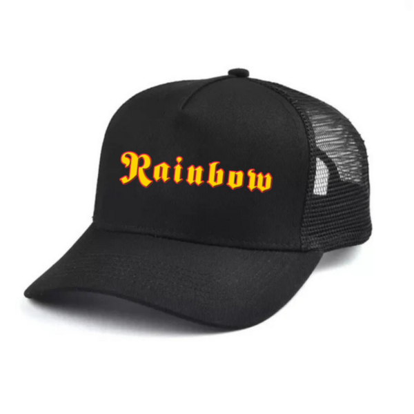 Rainbow Black and white trucker hat mesh cap Music, Birthday Gift one size