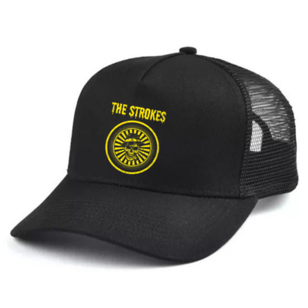 The Strokes  Black and white trucker hat mesh cap Music, Birthday Gift one size