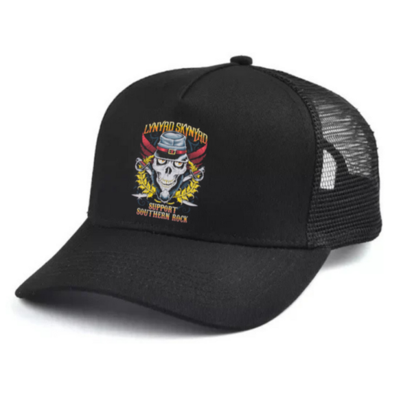 Lynyrd stynyrd Black and white trucker hat mesh cap Music, Birthday Gift one size