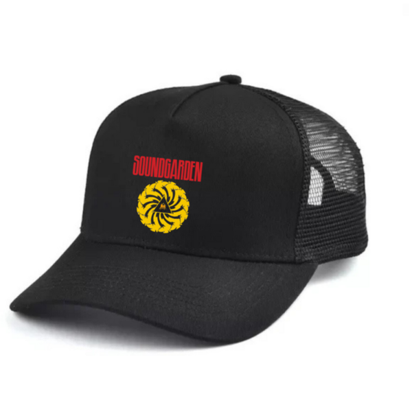 Soundgarden Black and white trucker hat mesh cap Music, Birthday Gift one size