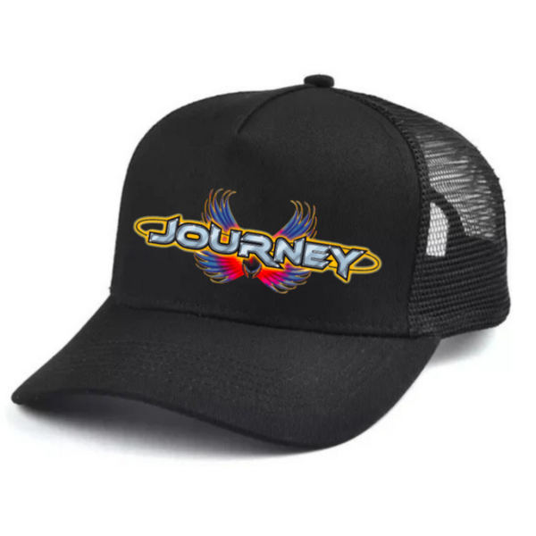 Journey Black and white trucker hat mesh cap Music, Birthday Gift one size