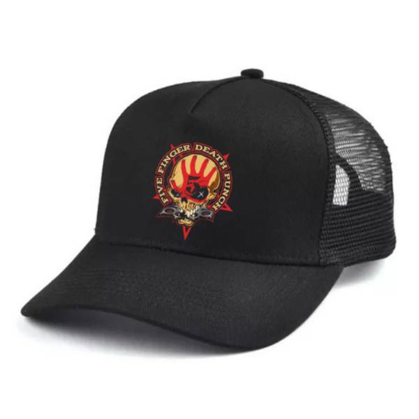 Five finger death punch Black and white trucker hat mesh cap Music, Birthday Gift one size