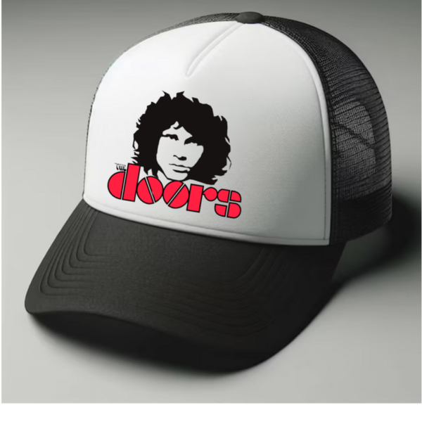 The Doors 3 Black and white trucker hat mesh cap Music, Birthday Gift one size