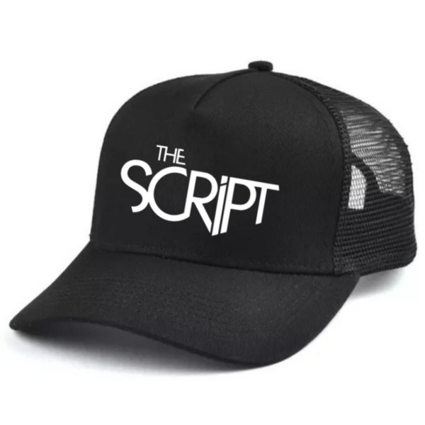 The Script Black and white trucker hat mesh cap Music, Birthday Gift one size