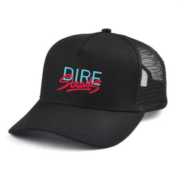 Dire Straits Black and white trucker hat mesh cap Music, Birthday Gift one size