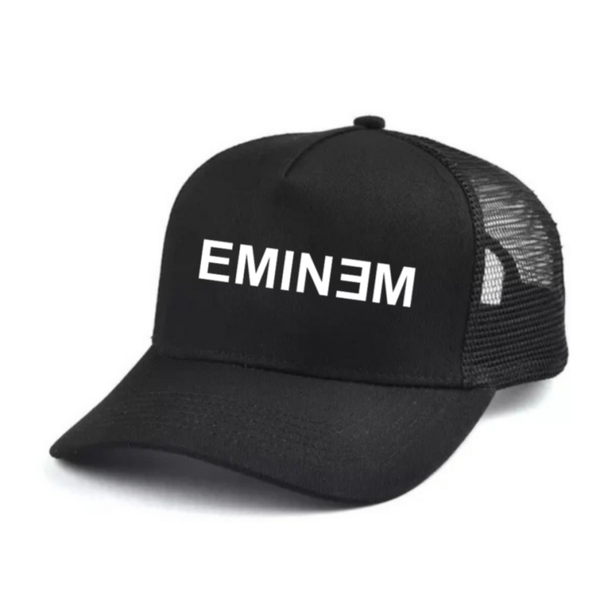 Eminem Black and white trucker hat mesh cap Music, Birthday Gift one size