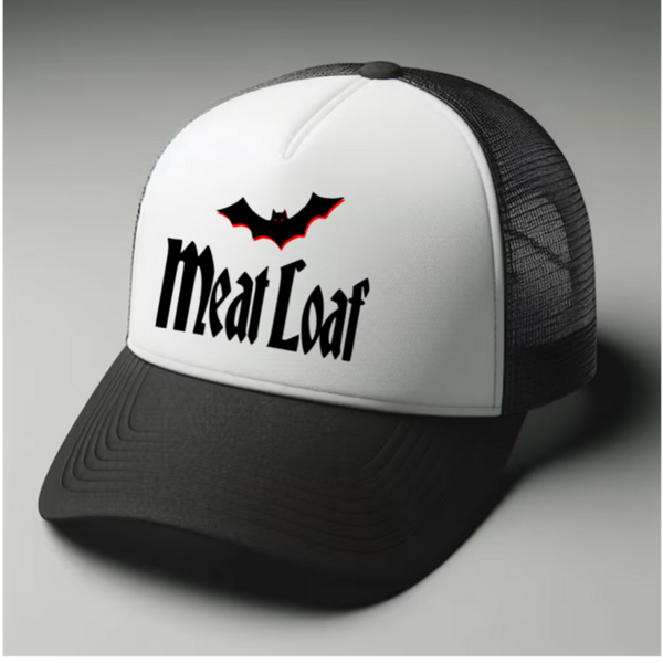 Meatloaf Black and white trucker hat mesh cap Music, Birthday Gift one size