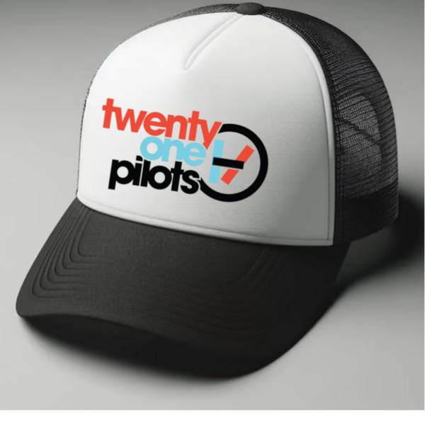 Twenty one pilots Black and white trucker hat mesh cap Music, Birthday Gift one size
