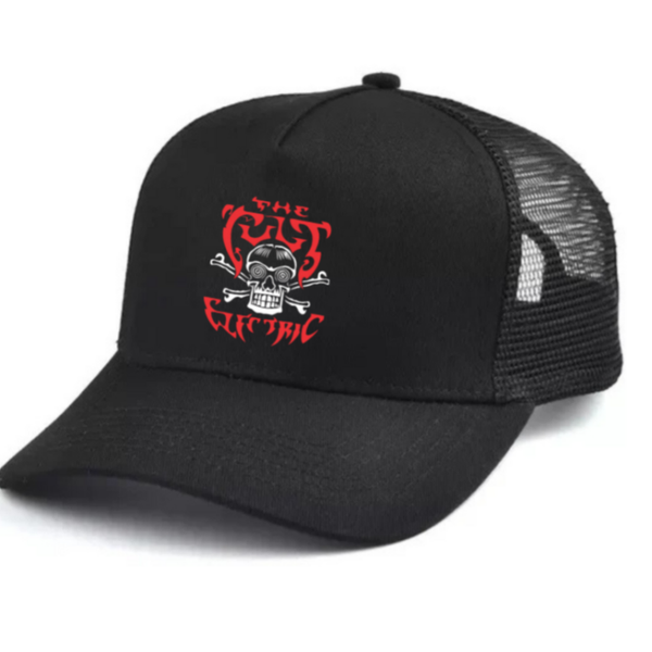 The Cult Black and white trucker hat mesh cap Music, Birthday Gift one size