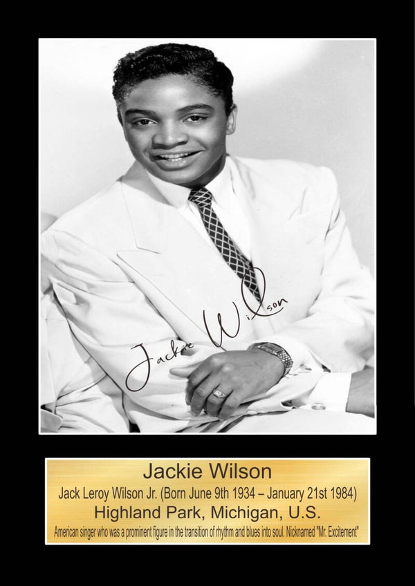 Jackie Wilson print Music Poster Wall Art Memorabilia gift A5,A4,A3.