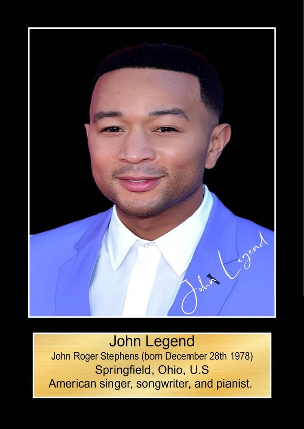 John Legend  Music Poster Wall Art Memorabilia gift A5,A4,A3.
