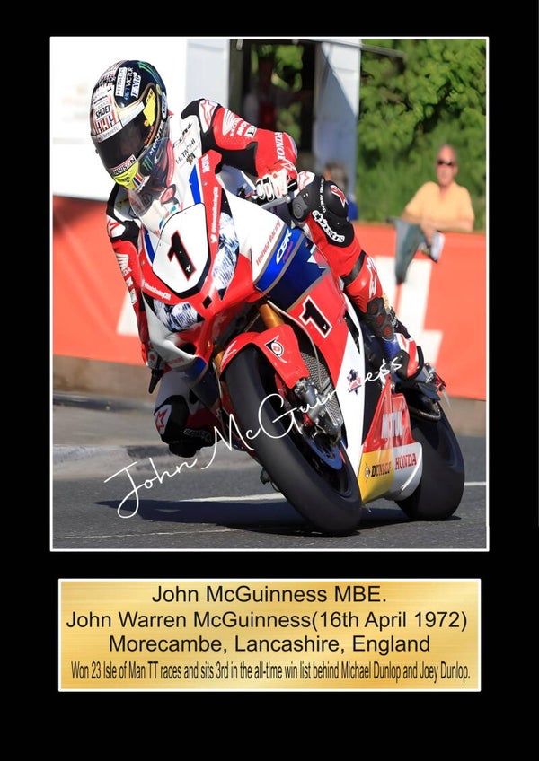 John McGuinness  Moto GP/TT Races signed  Poster Wall Art Memorabilia gift A5,A4,A3.