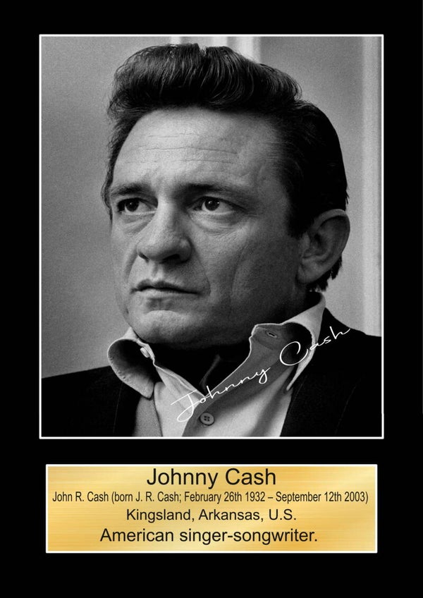 Johnny Cash Music Poster Wall Art Memorabilia gift A5,A4,A3.