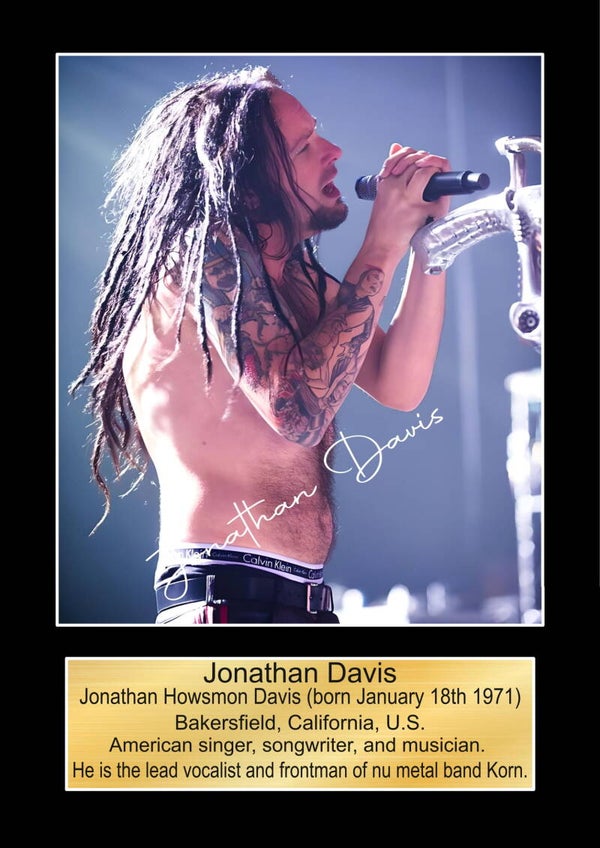 Jonathan Davis Korn Music Poster Wall Art Memorabilia gift A5,A4,A3.