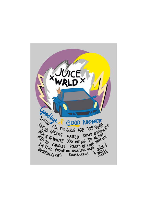 Juice Wrld 5 Music Print  Concert Wall Art Memorabilia gift A5,A4,A3