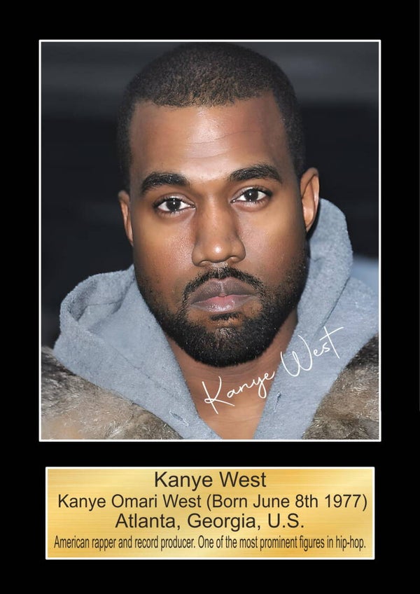 Kanye West print Music Poster Wall Art Memorabilia gift A5,A4,A3.