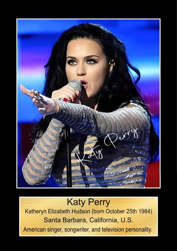 Katy Perry print Music Poster Wall Art Memorabilia gift A5,A4,A3.