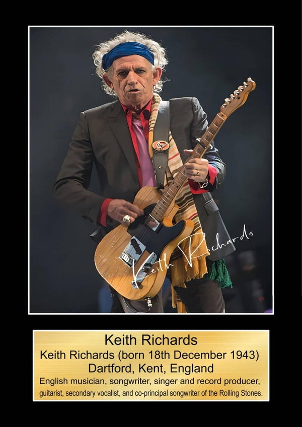 Keith Richards  Music Poster Wall Art Memorabilia gift A5,A4,A3.