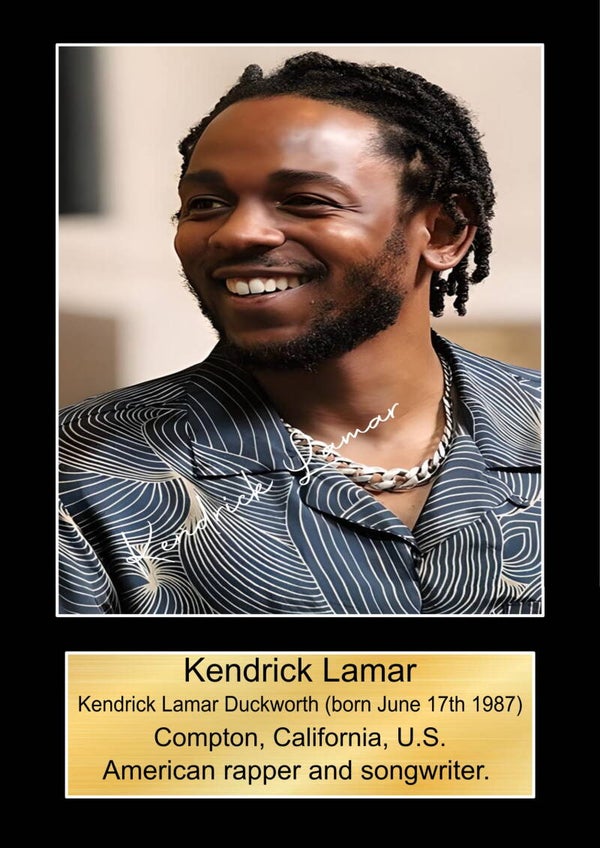 Kendrick Lamar print Music Poster Wall Art Memorabilia gift A5,A4,A3.