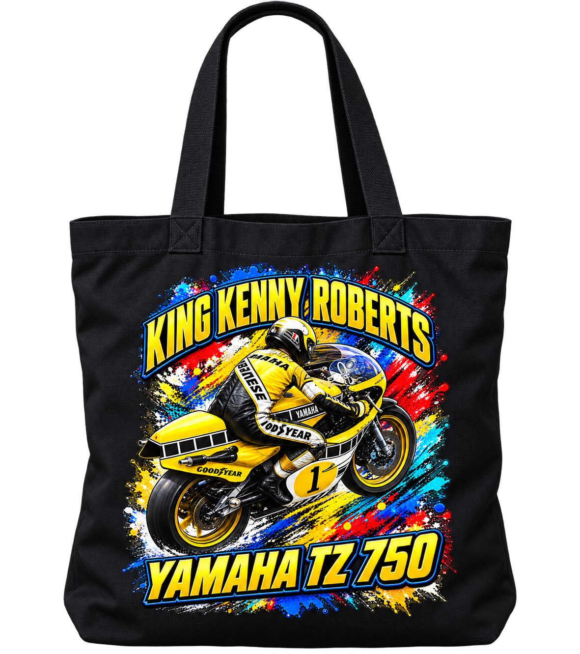 Kenny Roberts #455 Tote Bag Moto gp Merch Cotton Shopper Gift Bag New