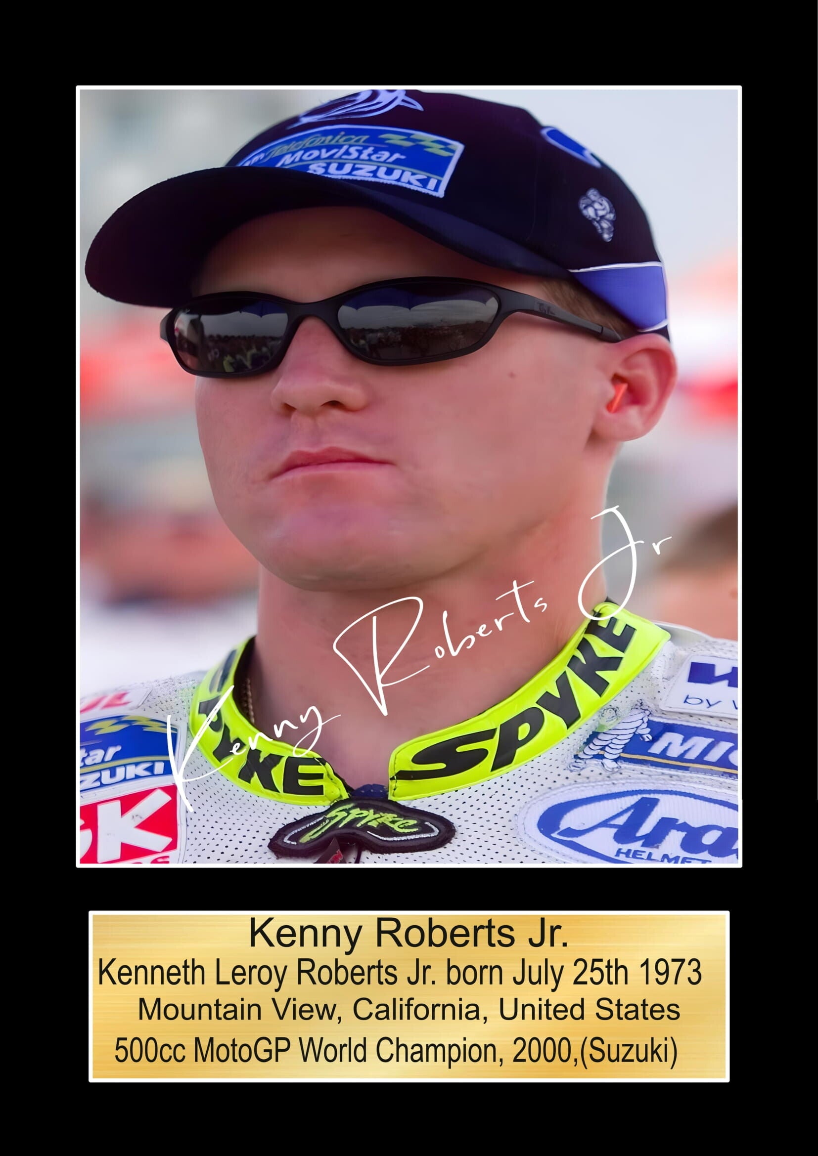Kenny Roberts JR  Moto GP/TT Races signed  Poster Wall Art Memorabilia gift A5,A4,A3.
