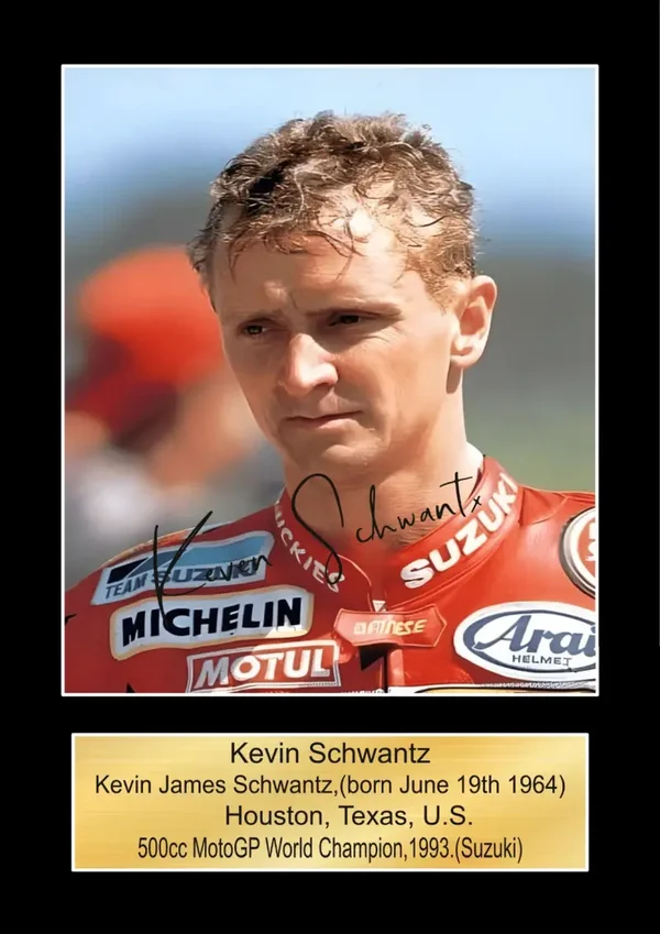 Kevin Schwantz 2  Moto GP/TT Races signed  Poster Wall Art Memorabilia gift A5,A4,A3.