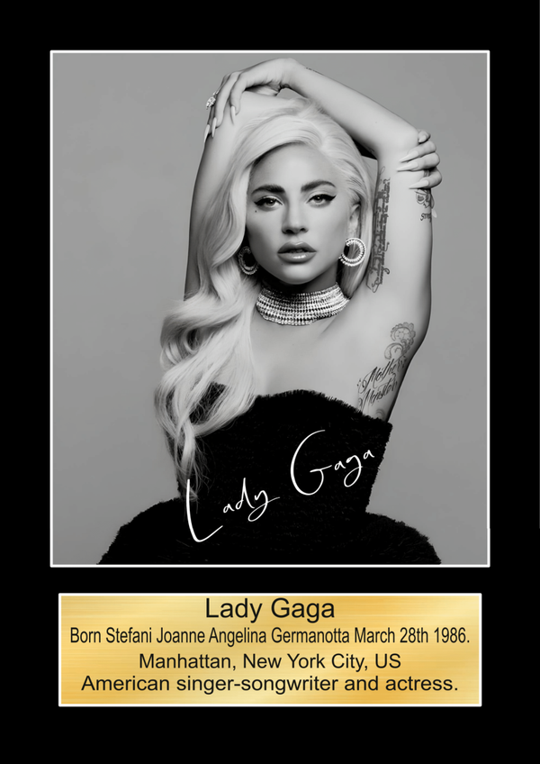 Lady Gaga signed print Music Poster Wall Art Memorabilia gift A5,A4,A3.