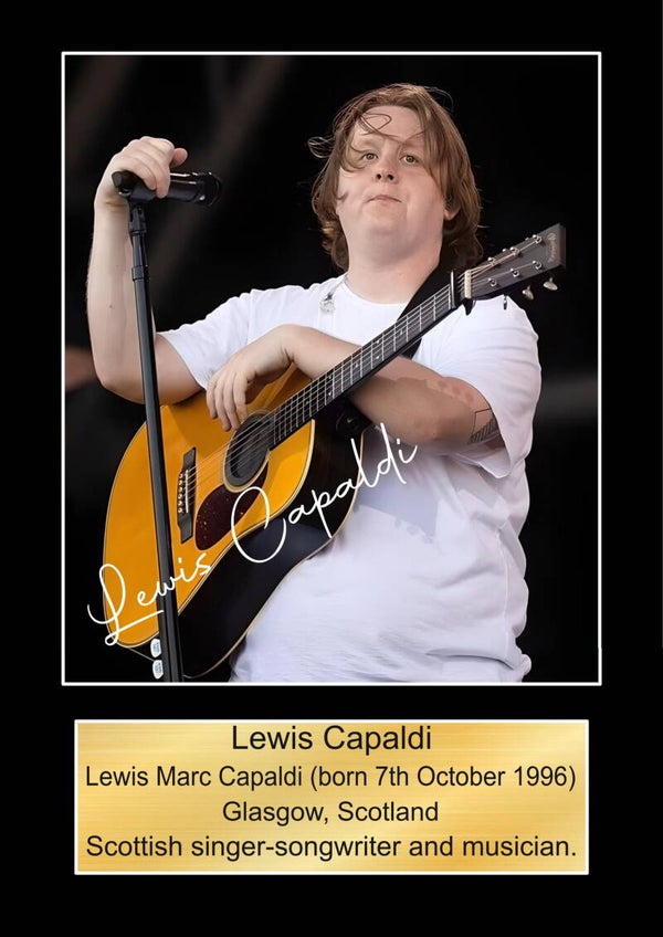 Lewis Capaldi Music Poster Wall Art Memorabilia gift A5,A4,A3.