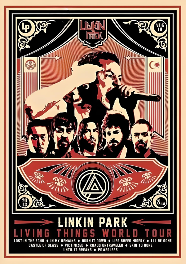 Linkin park 13 Music Print  Concert Wall Art Memorabilia gift A5,A4,A3