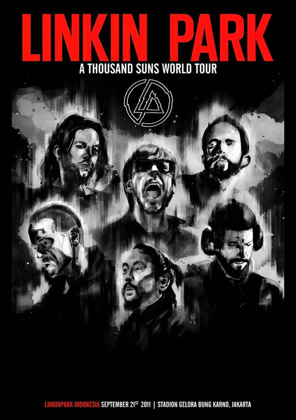 Linkin park 7 Music Print  Concert Wall Art Memorabilia gift A5,A4,A3