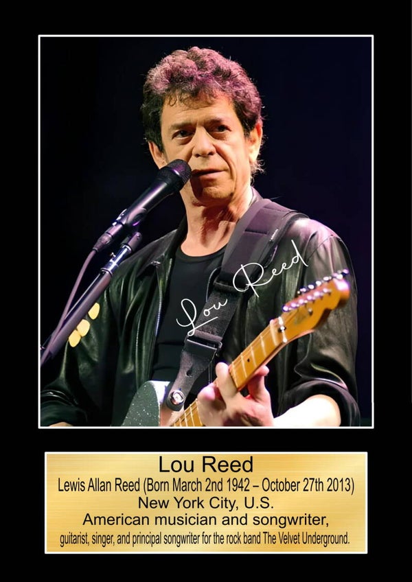 Lou Reed Music Poster Wall Art Memorabilia gift A5,A4,A3.