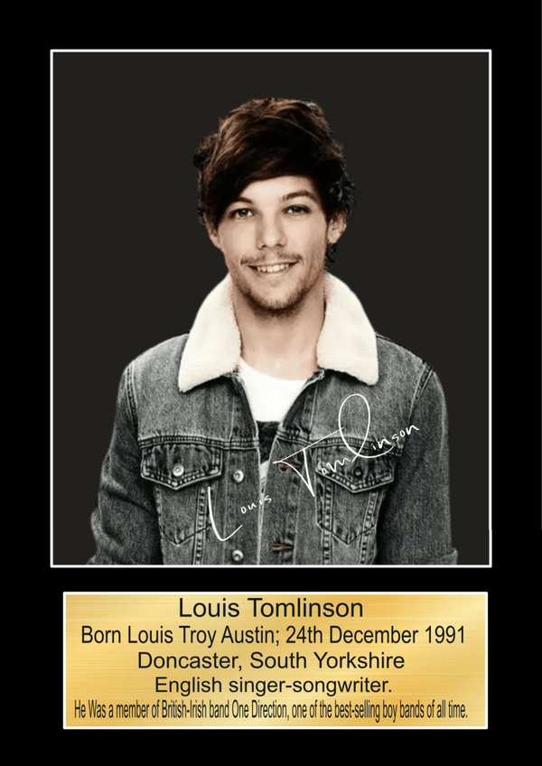 Louis Tomlinson signed print Music Poster Wall Art Memorabilia gift A5,A4,A3.