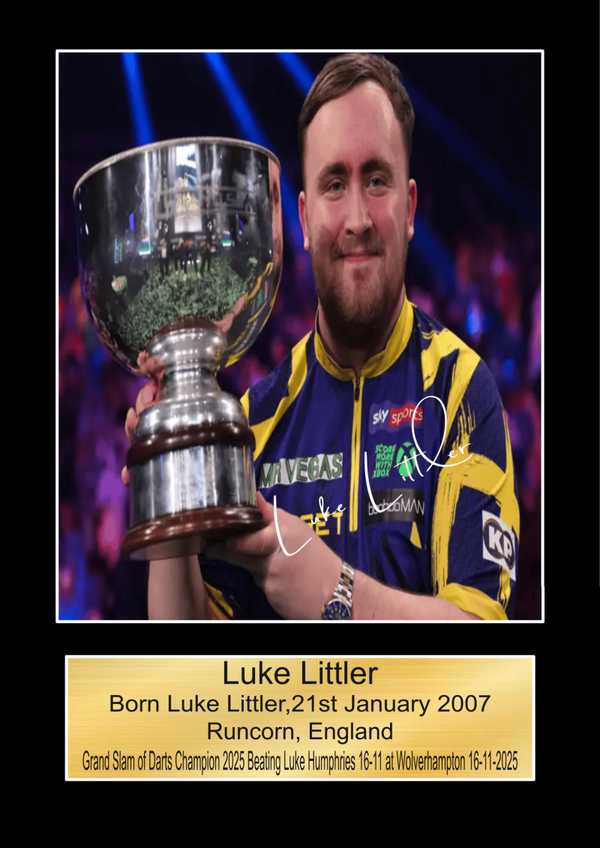 Luke Littler Gram Slam 2025  signed print Music Poster Wall Art Memorabilia gift A5,A4,A3.