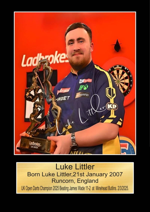 Luke Littler uk open 2025  signed print Music Poster Wall Art Memorabilia gift A5,A4,A3.