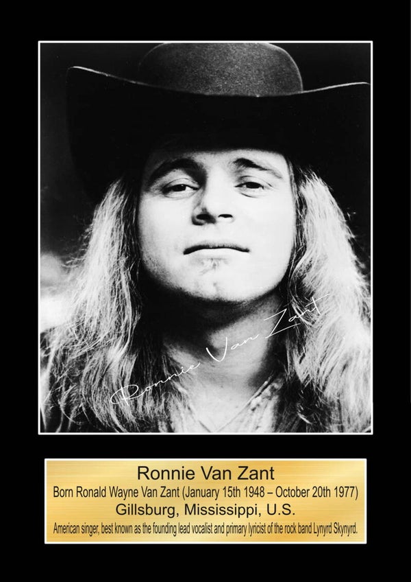 Ronnie Van Zant Lynyrd Skynyrd Music Poster Wall Art Memorabilia gift A5,A4,A3.