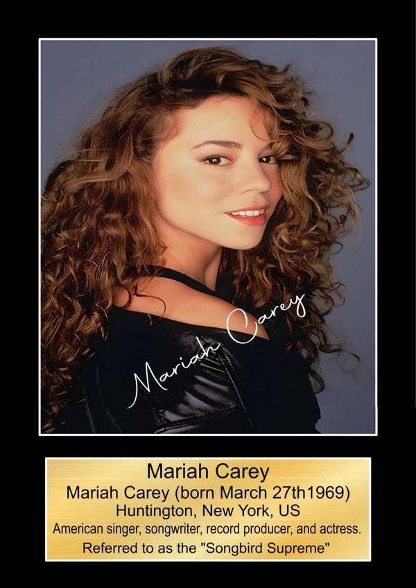 Mariah Carey Music Poster Souvenir Wall Art Memorabilia gift A5,A4,A3.