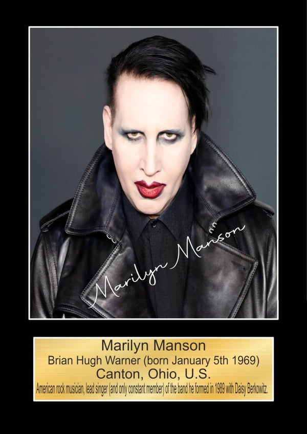 Marilyn Manson  Music Poster Souvenir Wall Art Memorabilia gift A5,A4,A3.