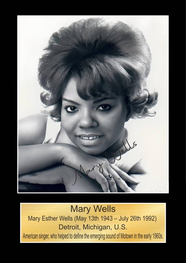 Mary Wells Music Poster Wall Art Memorabilia gift A5,A4,A3.