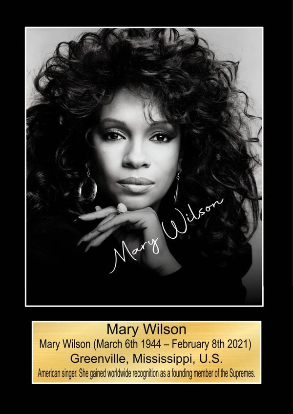 Mary Wilson Music Poster Wall Art Memorabilia gift A5,A4,A3.