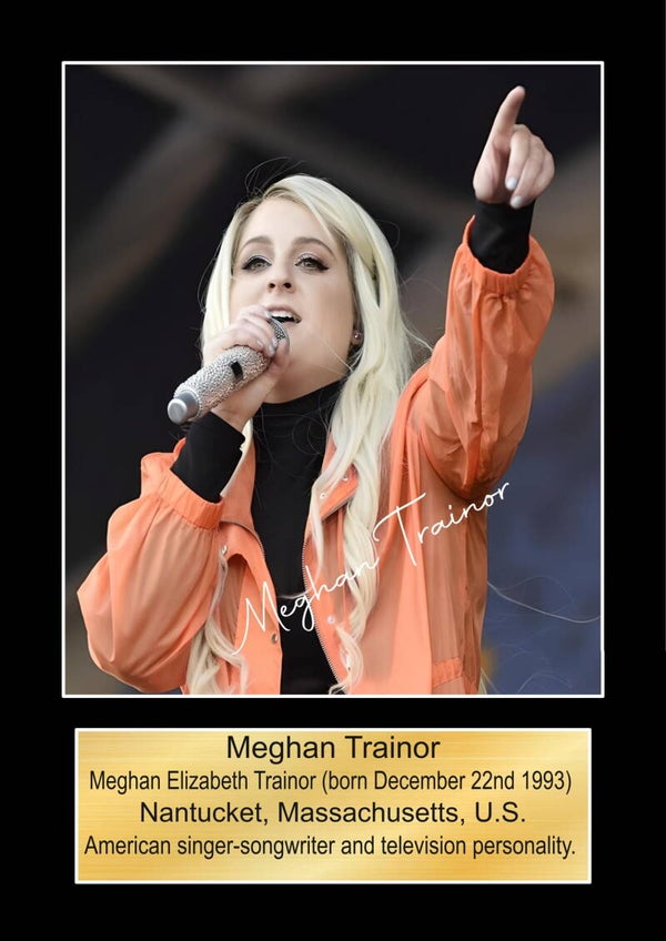 Meghan Trainer Music Poster Wall Art Memorabilia gift A5,A4,A3.