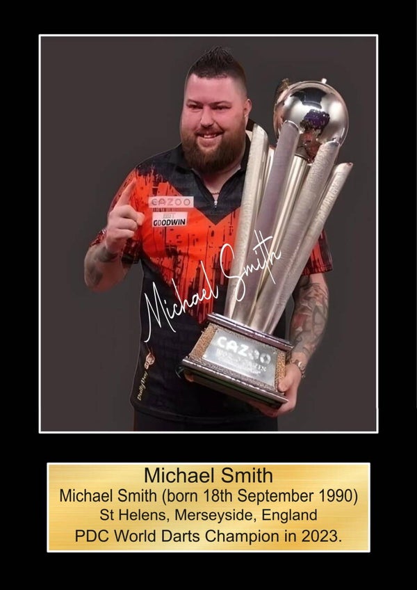 Michael Smith World Champion 2023  signed print Music Poster Wall Art Memorabilia gift A5,A4,A3.