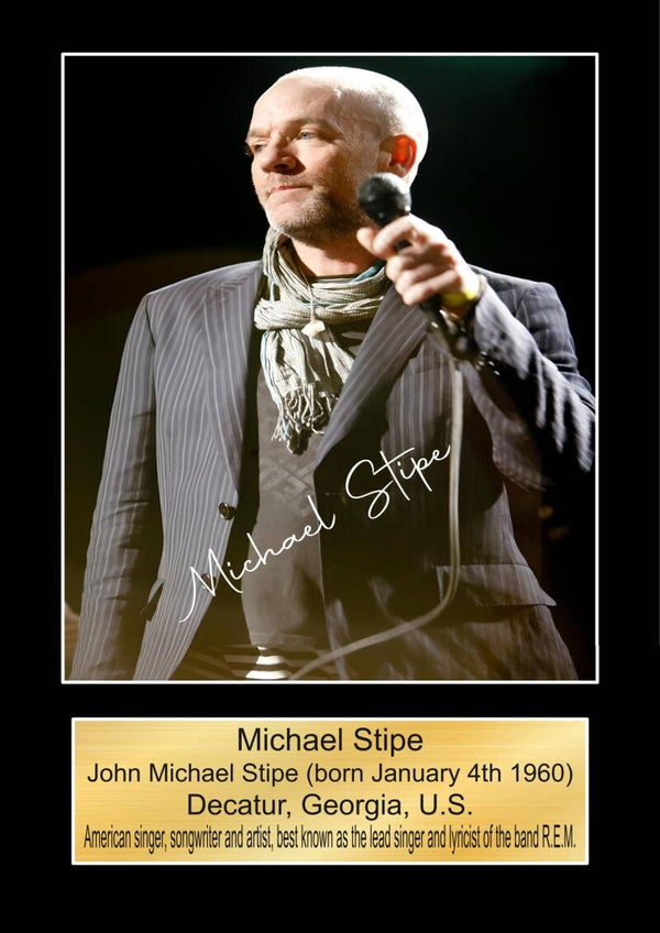 Michael Stripe REM Music Poster Wall Art Memorabilia gift A5,A4,A3.
