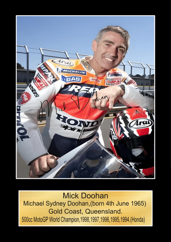 Mick Doohan Moto GP/TT Races signed  Poster Wall Art Memorabilia gift A5,A4,A3.