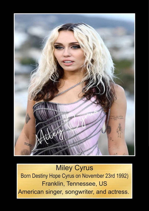 Miley Cyrus Music Poster Wall Art Memorabilia gift A5,A4,A3.
