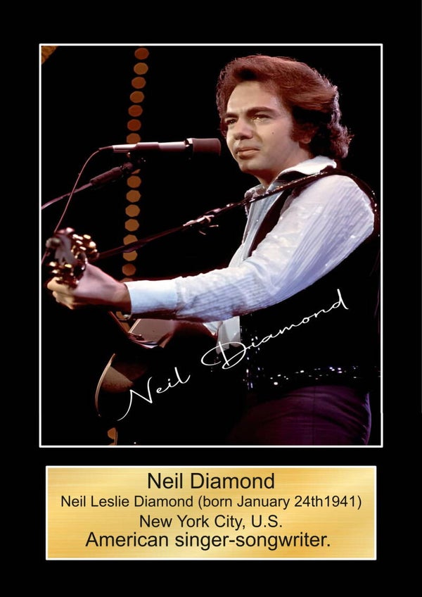 Neil Diamond Music Poster Wall Art Memorabilia gift A5,A4,A3.