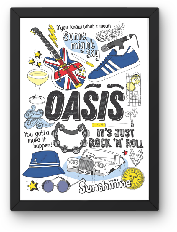 Oasis 8 print Music Print PDF,File  Instant Digital Download A2,A3,A4,A5.