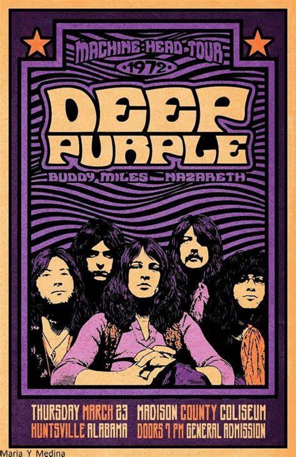 Deep Purple 10  Music Print  Concert Wall Art Memorabilia gift A5,A4,A3